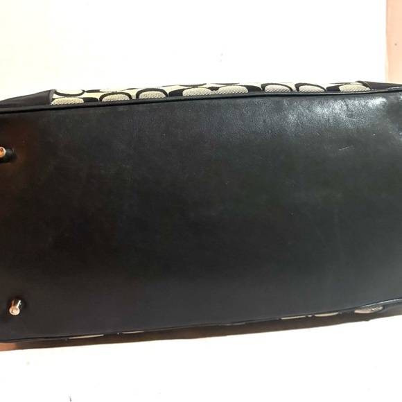 Coach Black and Tan Signature print canvas Tote Bag - Picture 6 of 9